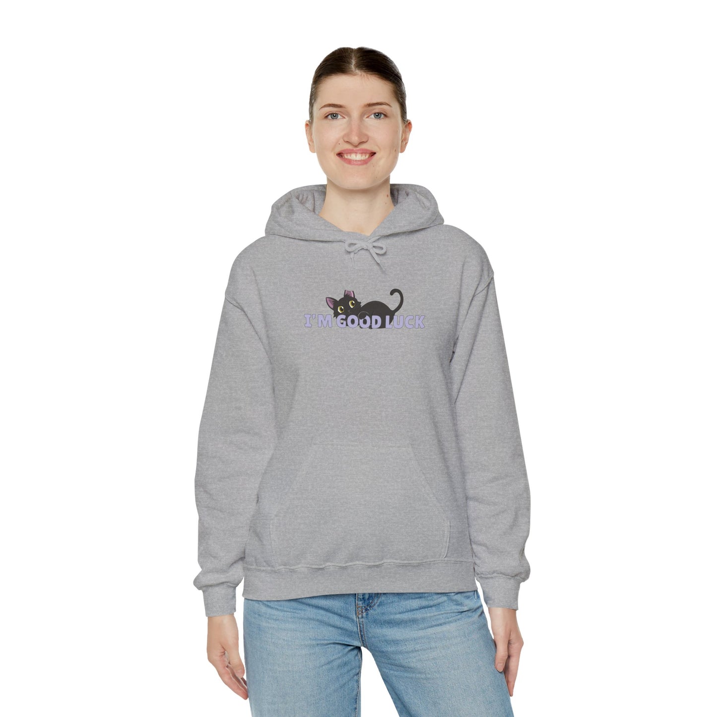 "Good Luck" Black Cat Unisex Heavy Blend™ Hooded Sweatshirt