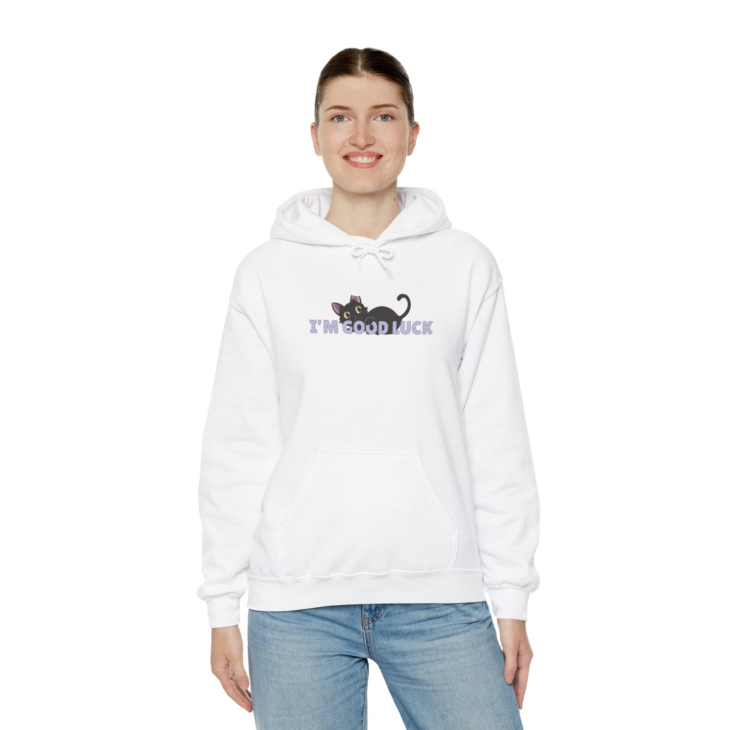 "Good Luck" Black Cat Unisex Heavy Blend™ Hooded Sweatshirt