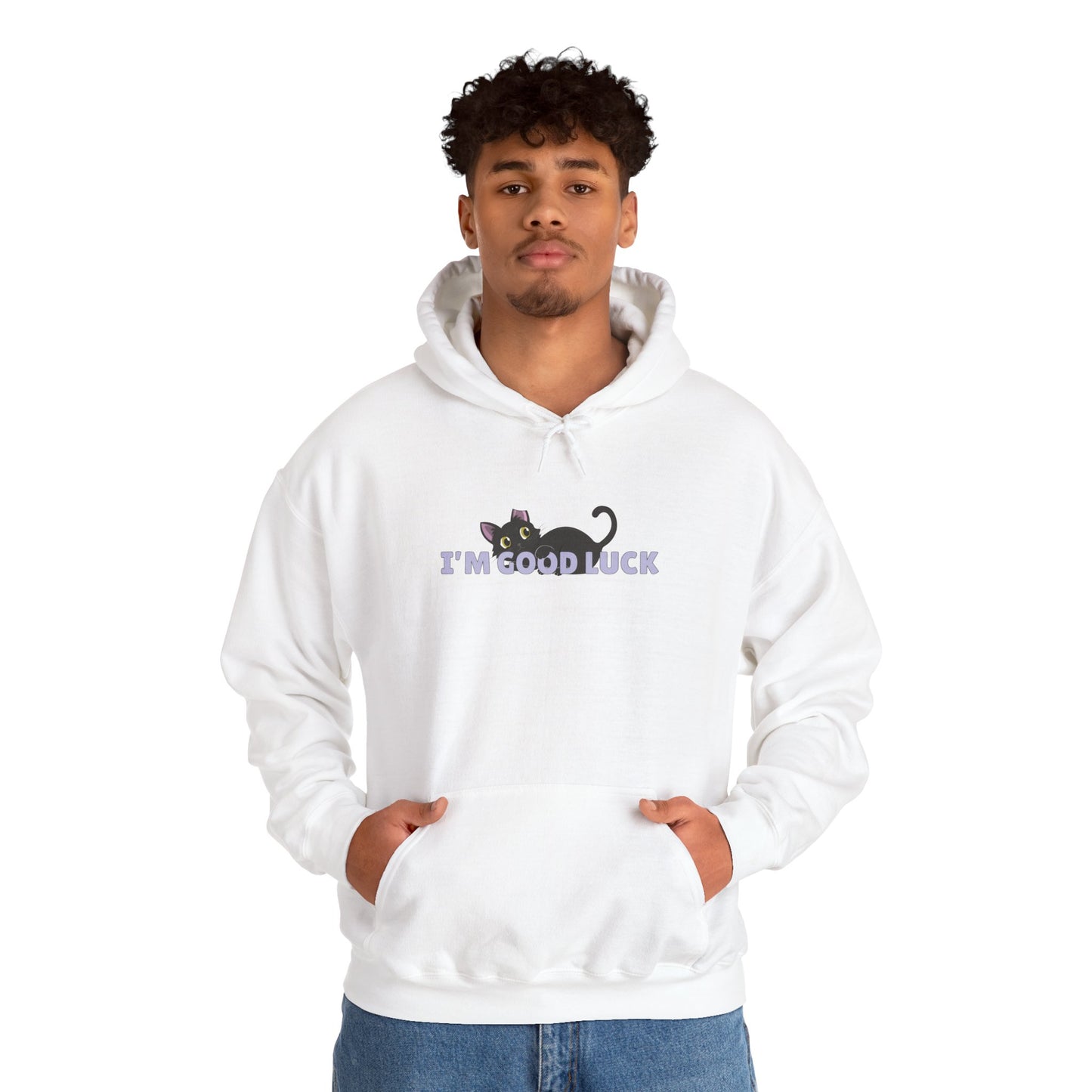 "Good Luck" Black Cat Unisex Heavy Blend™ Hooded Sweatshirt