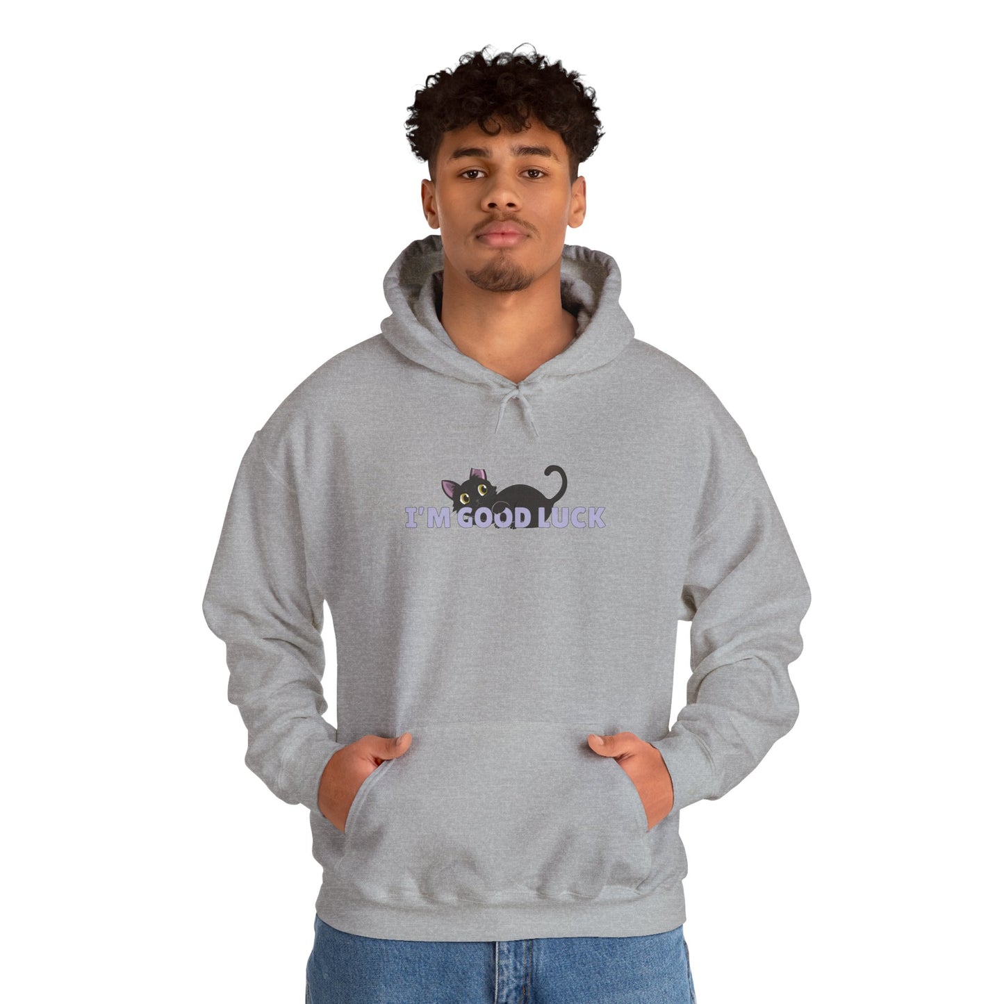 "Good Luck" Black Cat Unisex Heavy Blend™ Hooded Sweatshirt