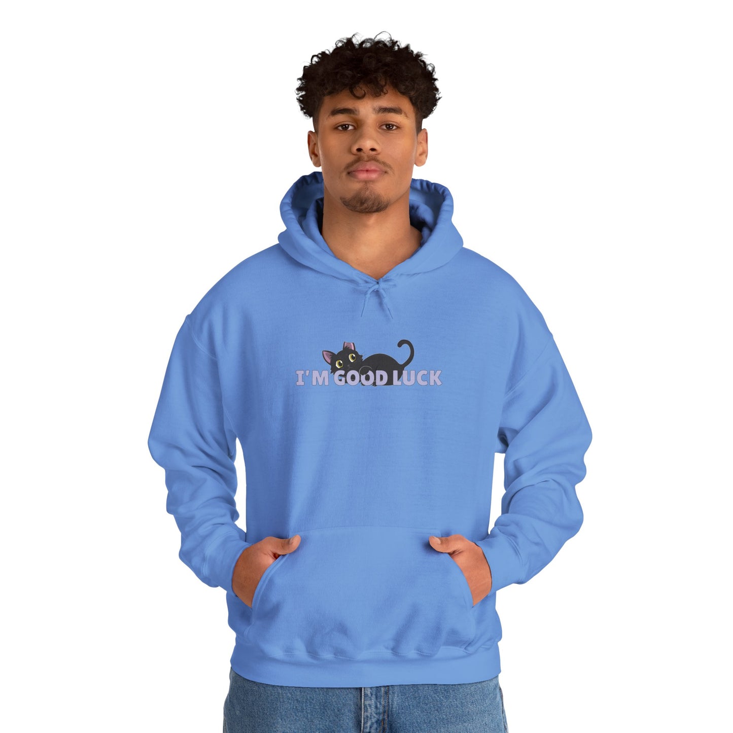 "Good Luck" Black Cat Unisex Heavy Blend™ Hooded Sweatshirt