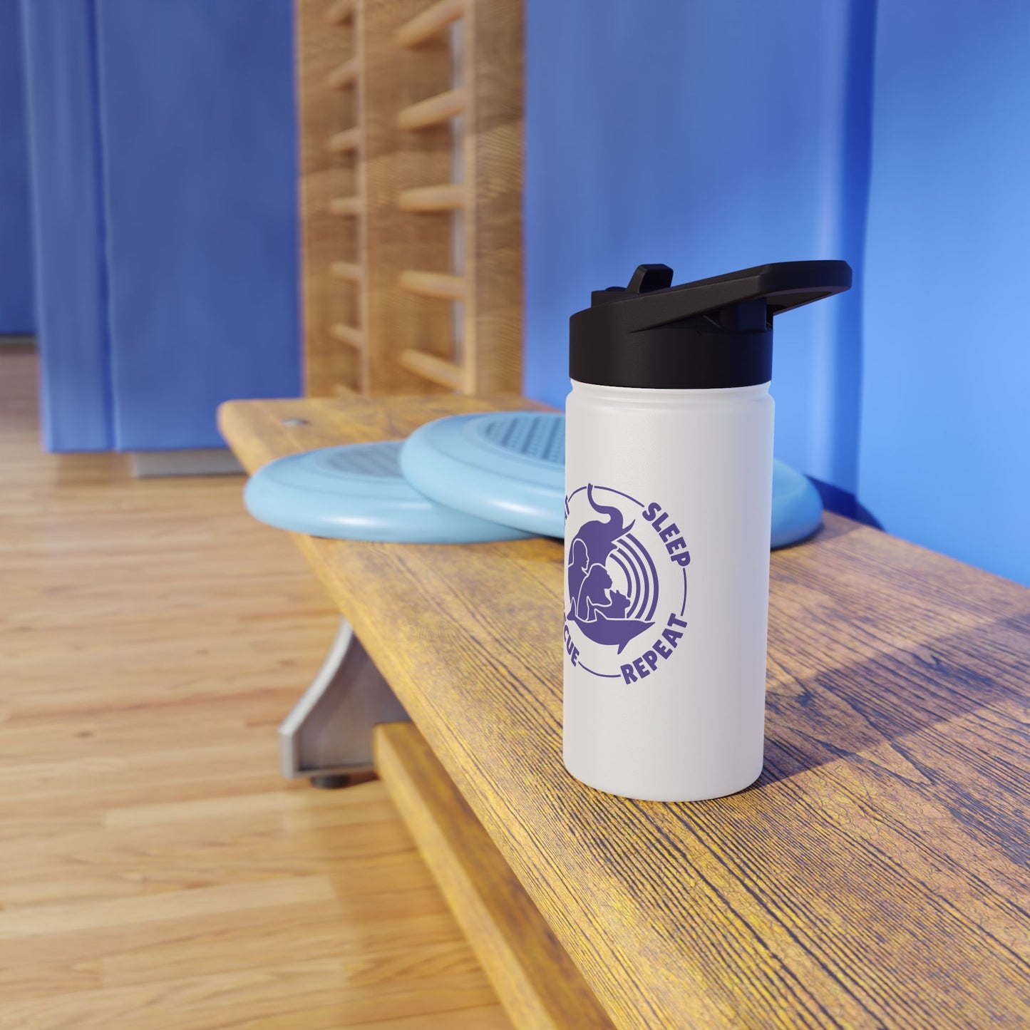 "Eat, Sleep, Rescue, Repeat" Stainless Steel Water Bottle