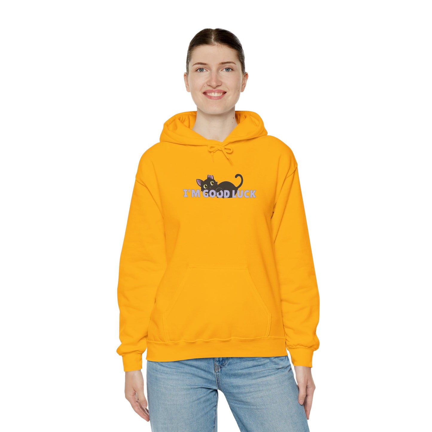 "Good Luck" Black Cat Unisex Heavy Blend™ Hooded Sweatshirt