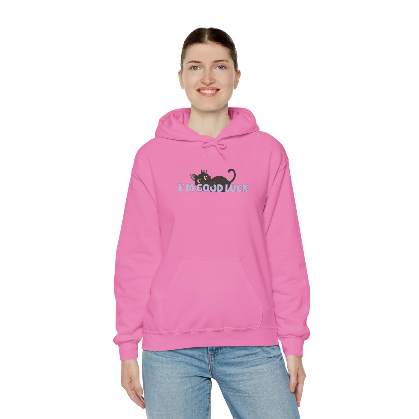 "Good Luck" Black Cat Unisex Heavy Blend™ Hooded Sweatshirt
