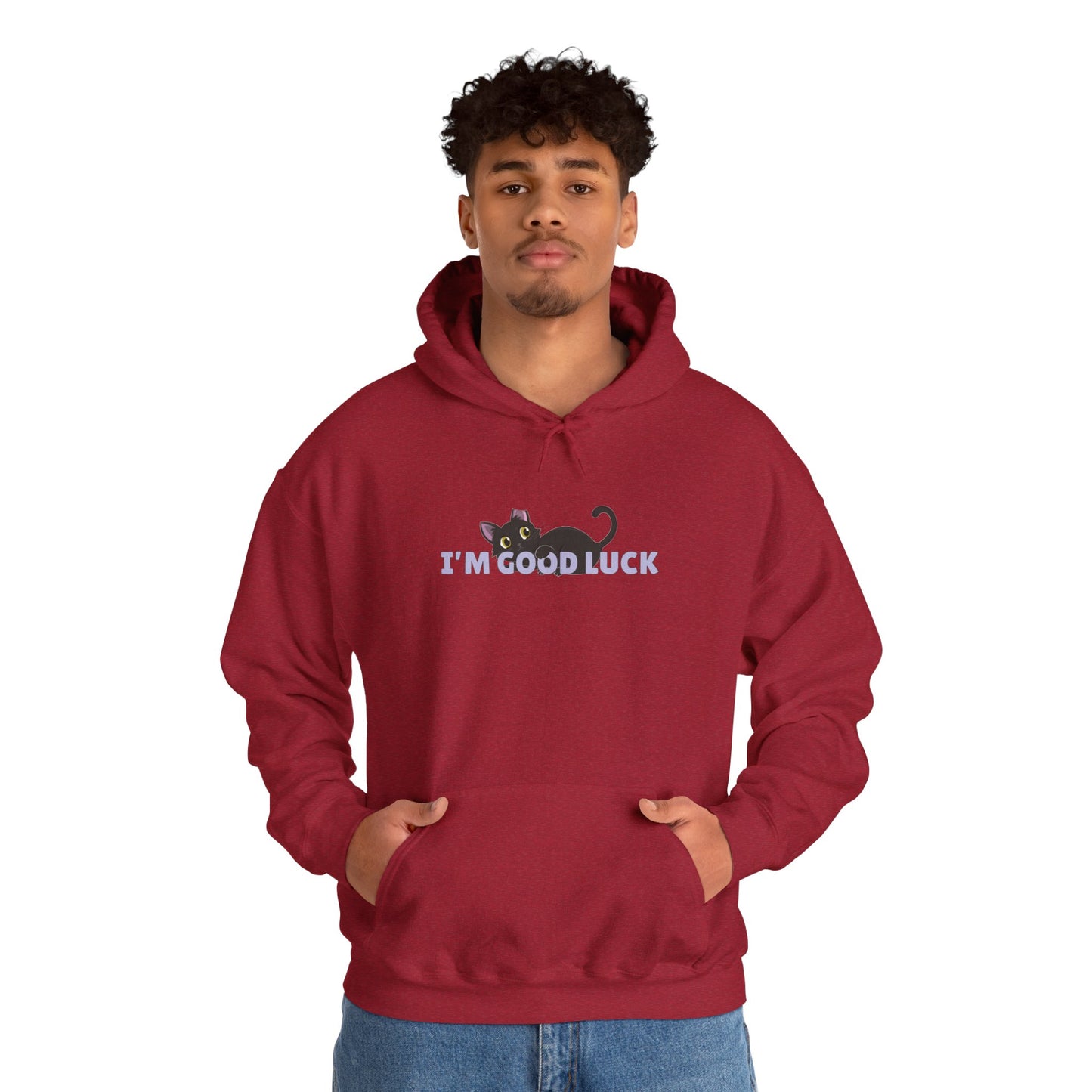 "Good Luck" Black Cat Unisex Heavy Blend™ Hooded Sweatshirt