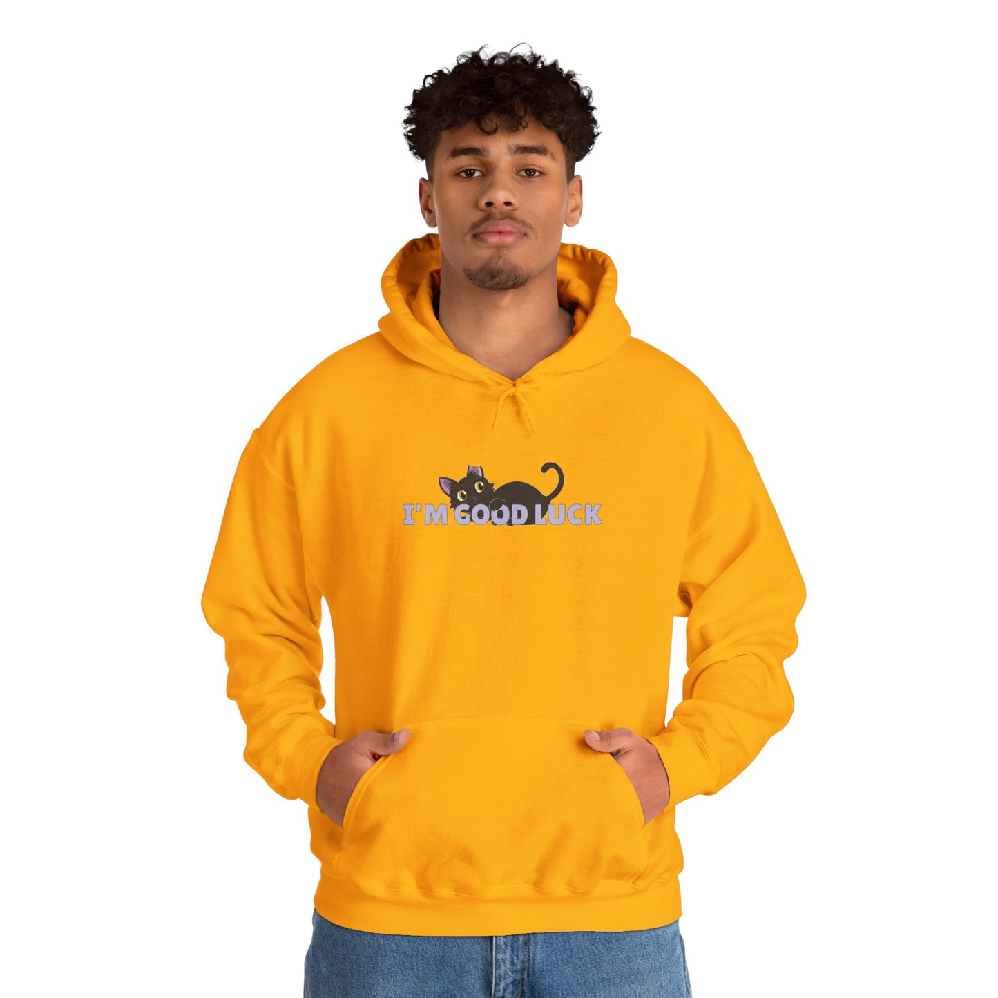 "Good Luck" Black Cat Unisex Heavy Blend™ Hooded Sweatshirt
