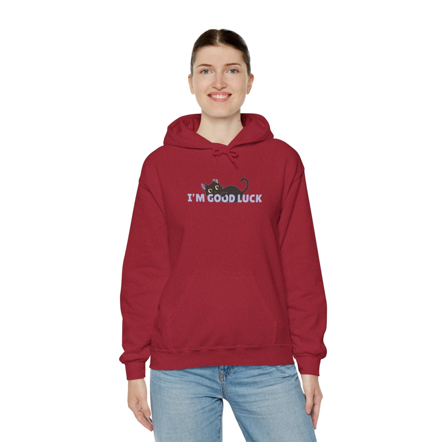 "Good Luck" Black Cat Unisex Heavy Blend™ Hooded Sweatshirt