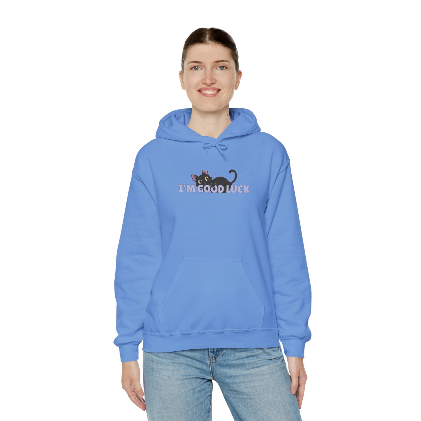"Good Luck" Black Cat Unisex Heavy Blend™ Hooded Sweatshirt
