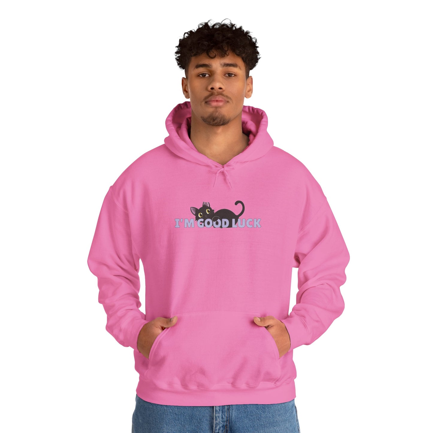 "Good Luck" Black Cat Unisex Heavy Blend™ Hooded Sweatshirt