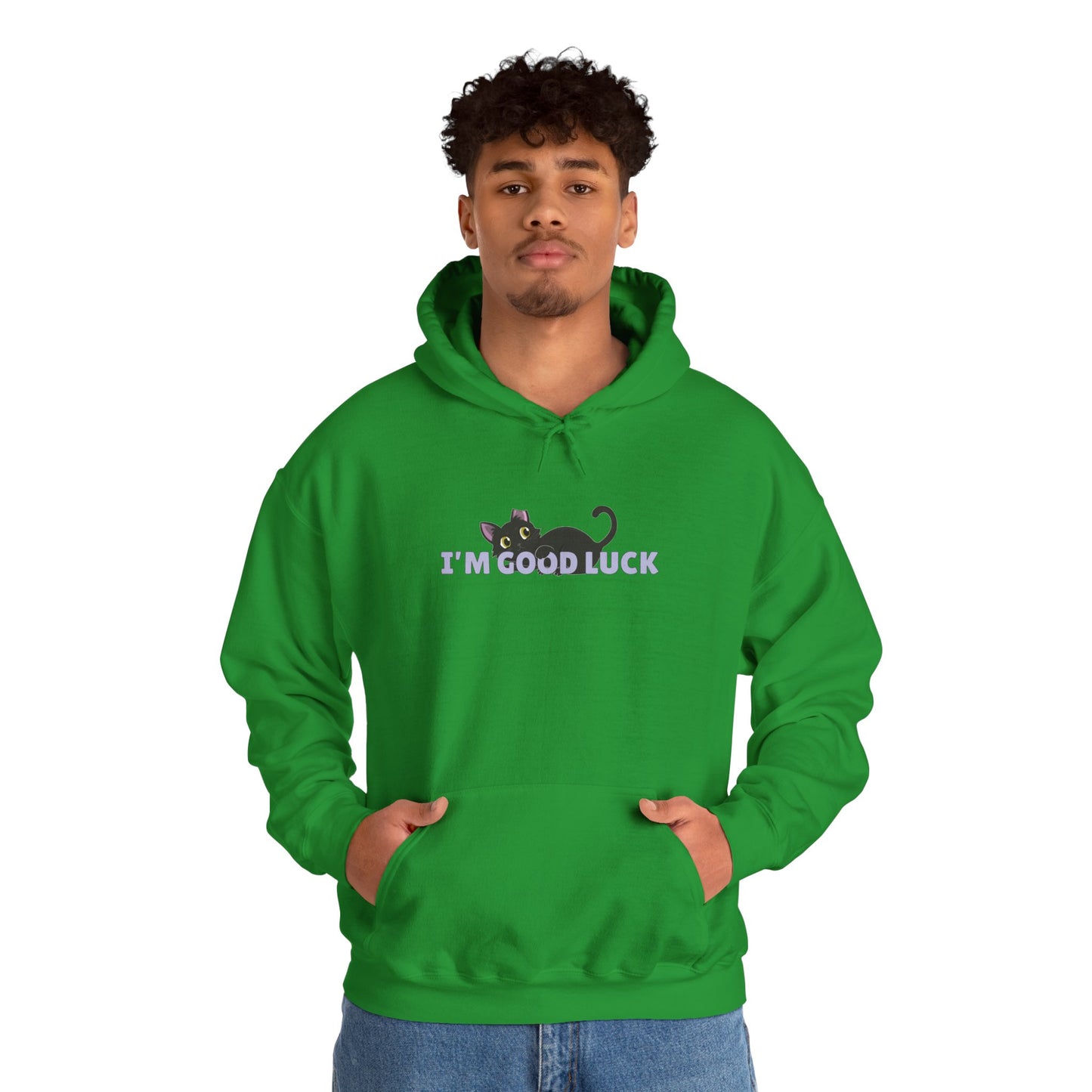"Good Luck" Black Cat Unisex Heavy Blend™ Hooded Sweatshirt