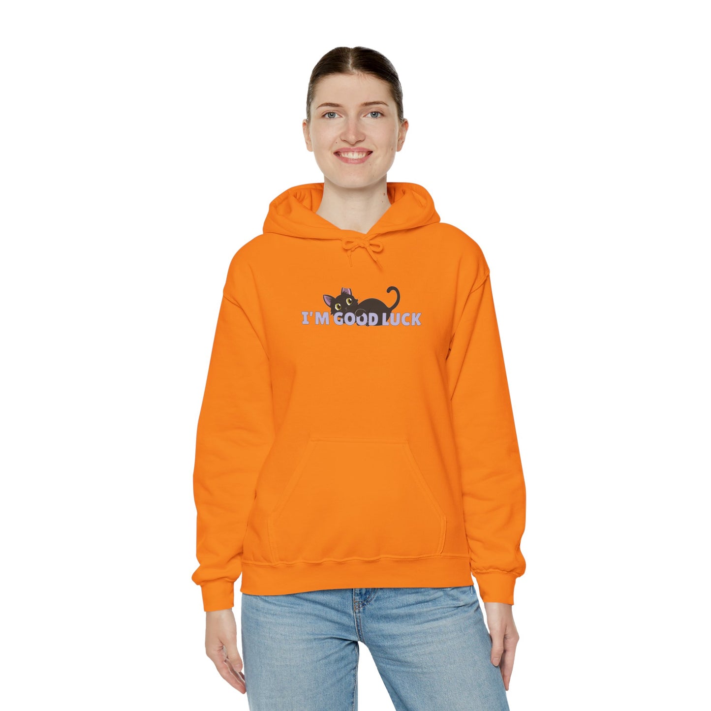 "Good Luck" Black Cat Unisex Heavy Blend™ Hooded Sweatshirt