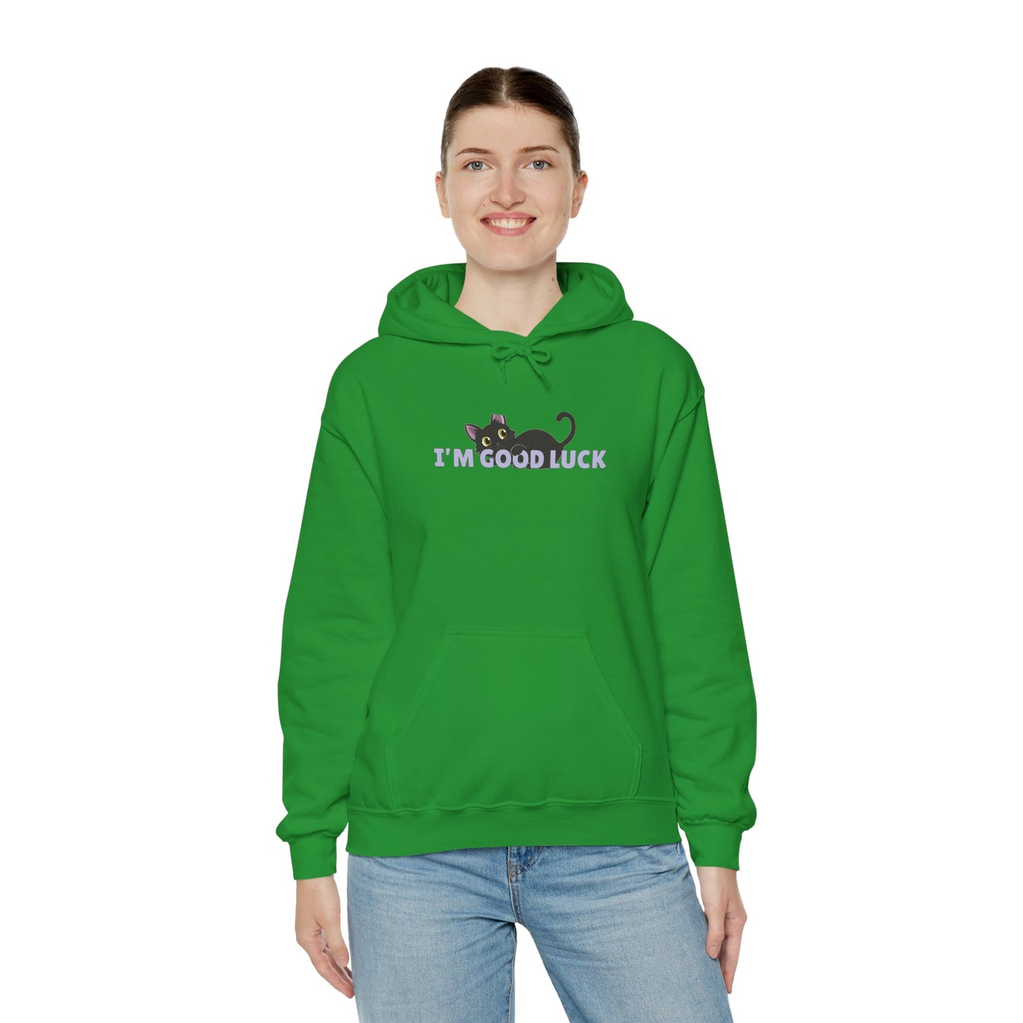 "Good Luck" Black Cat Unisex Heavy Blend™ Hooded Sweatshirt