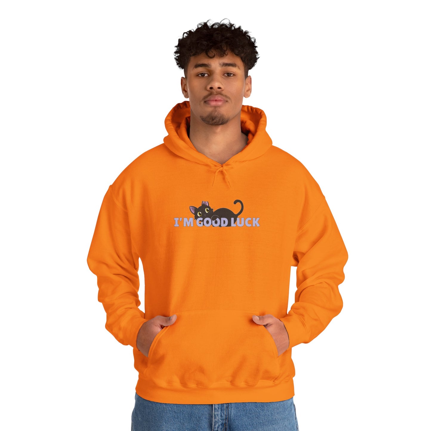 "Good Luck" Black Cat Unisex Heavy Blend™ Hooded Sweatshirt