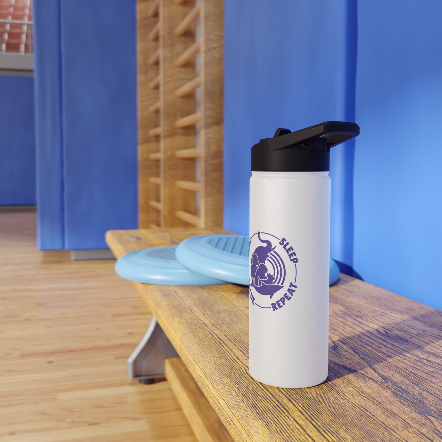 "Eat, Sleep, Rescue, Repeat" Stainless Steel Water Bottle