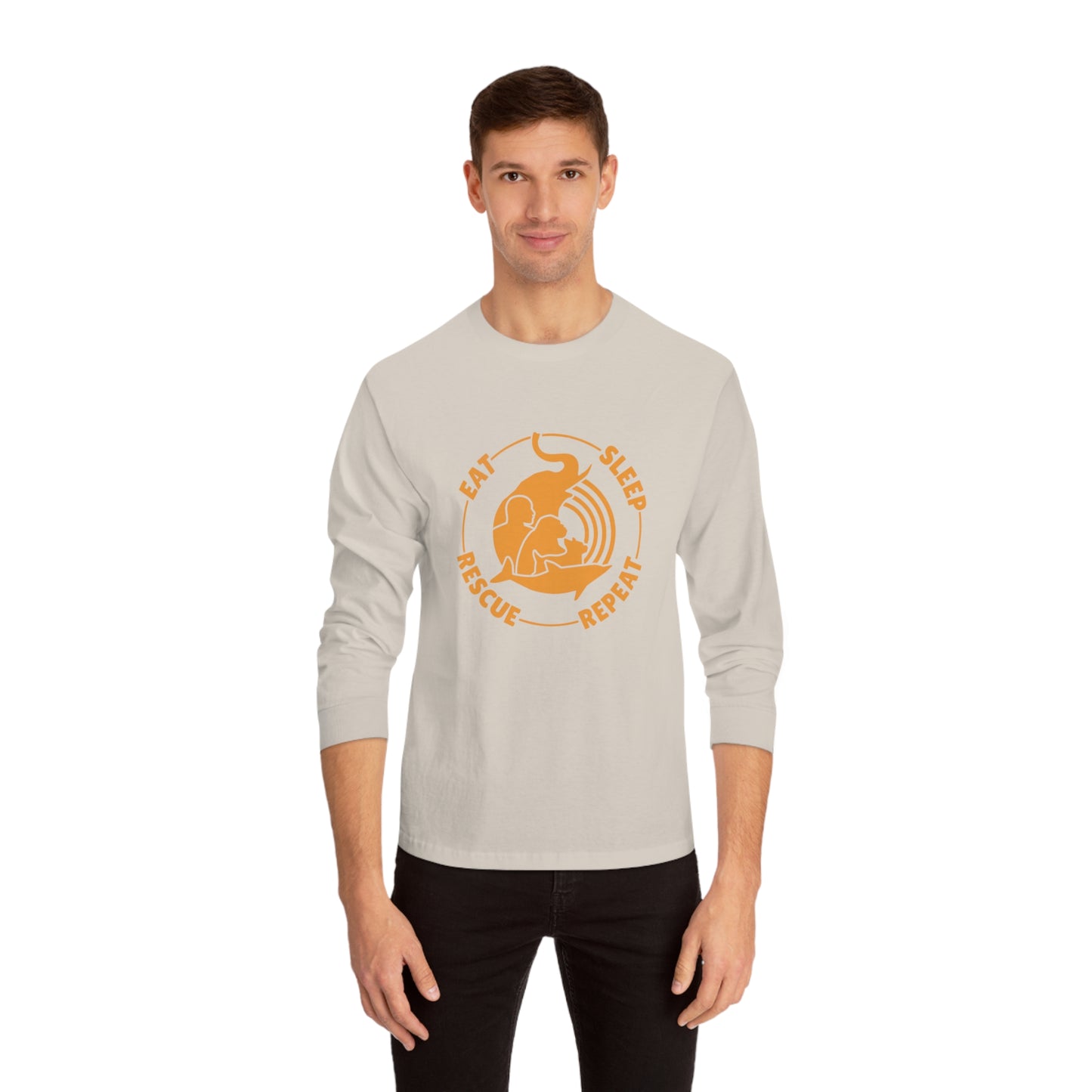 "Eat, Sleep, Rescue, Repeat" Unisex Classic Long Sleeve T-Shirt