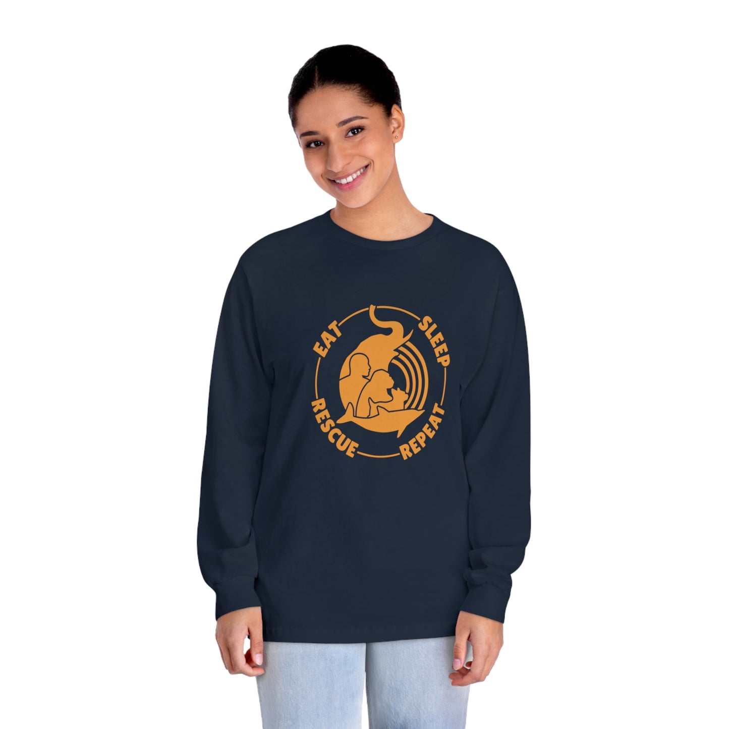 "Eat, Sleep, Rescue, Repeat" Unisex Classic Long Sleeve T-Shirt