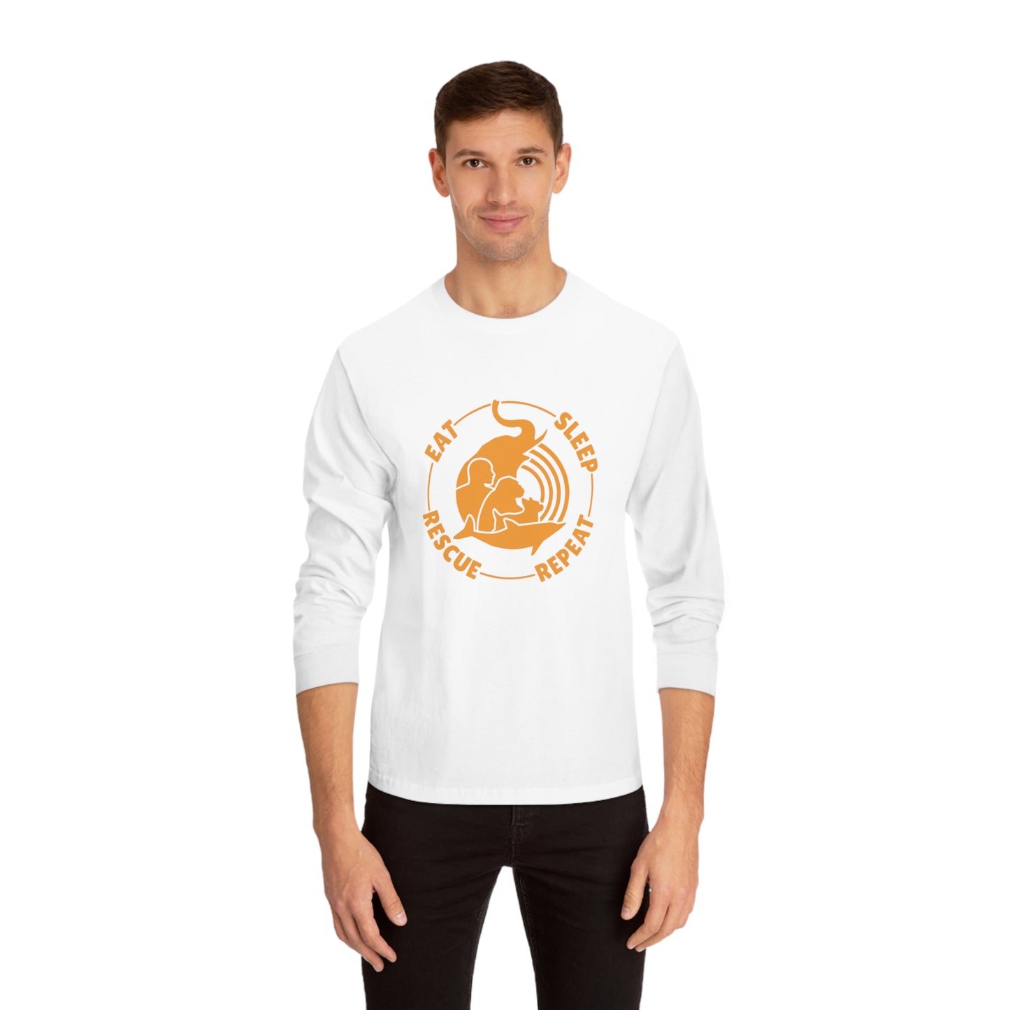 "Eat, Sleep, Rescue, Repeat" Unisex Classic Long Sleeve T-Shirt