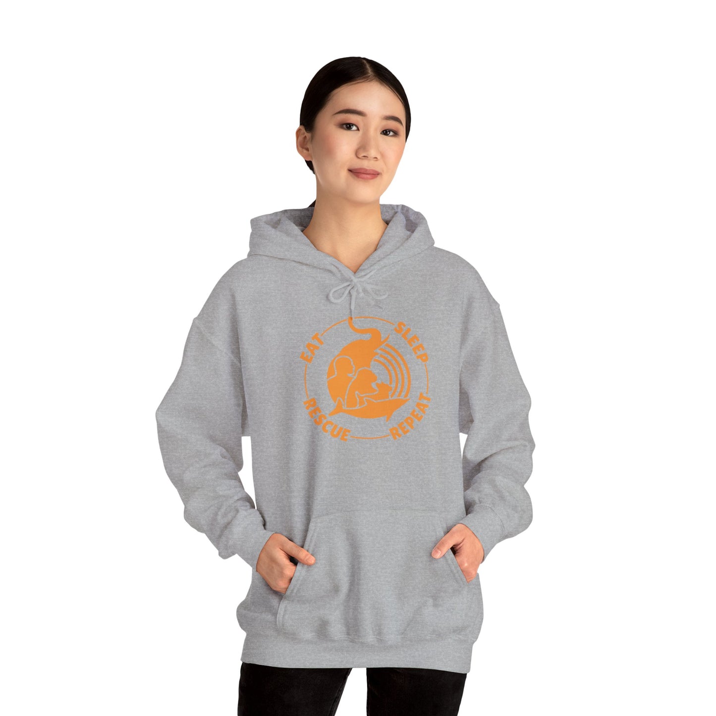 "Eat, Sleep, Rescue, Repeat" Unisex Heavy Blend™ Hooded Sweatshirt