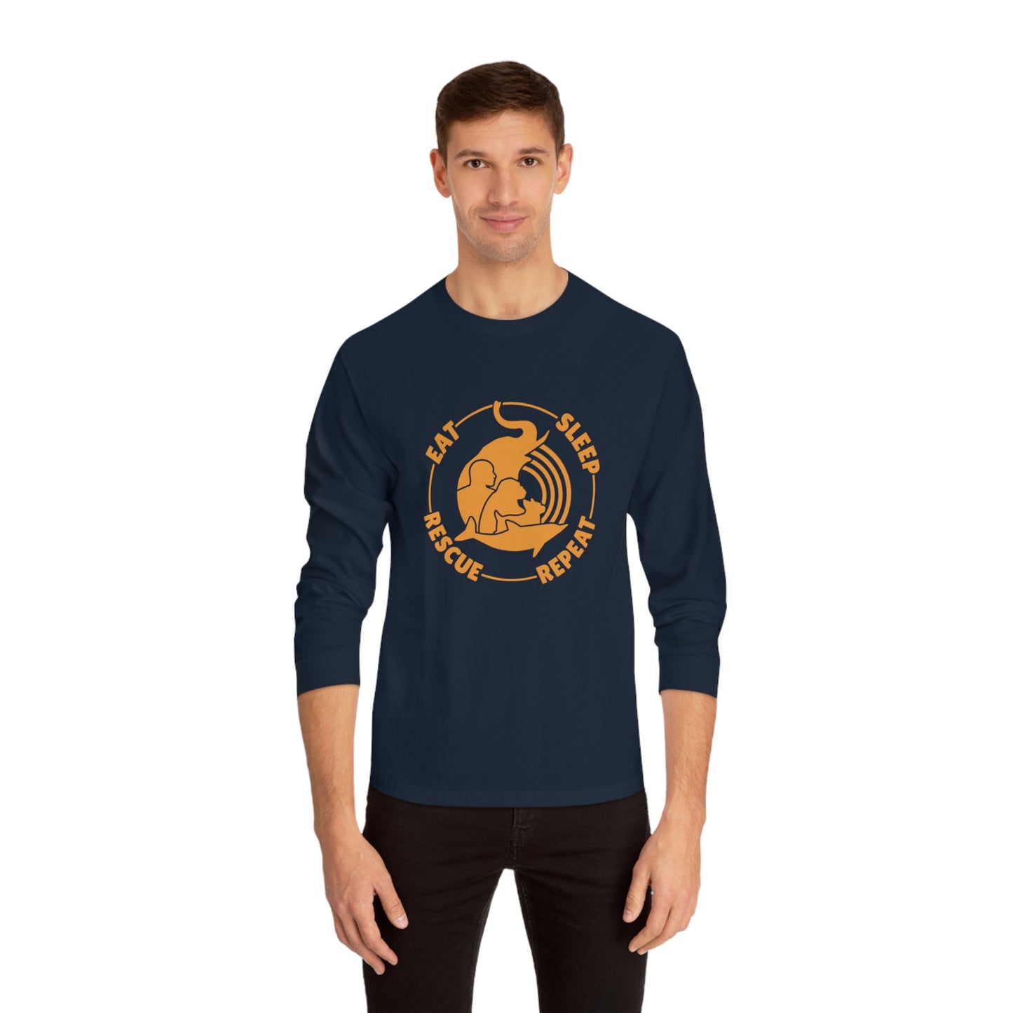 "Eat, Sleep, Rescue, Repeat" Unisex Classic Long Sleeve T-Shirt