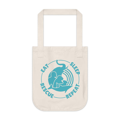 "Eat, Sleep, Rescue, Repeat" Organic Canvas Tote Bag