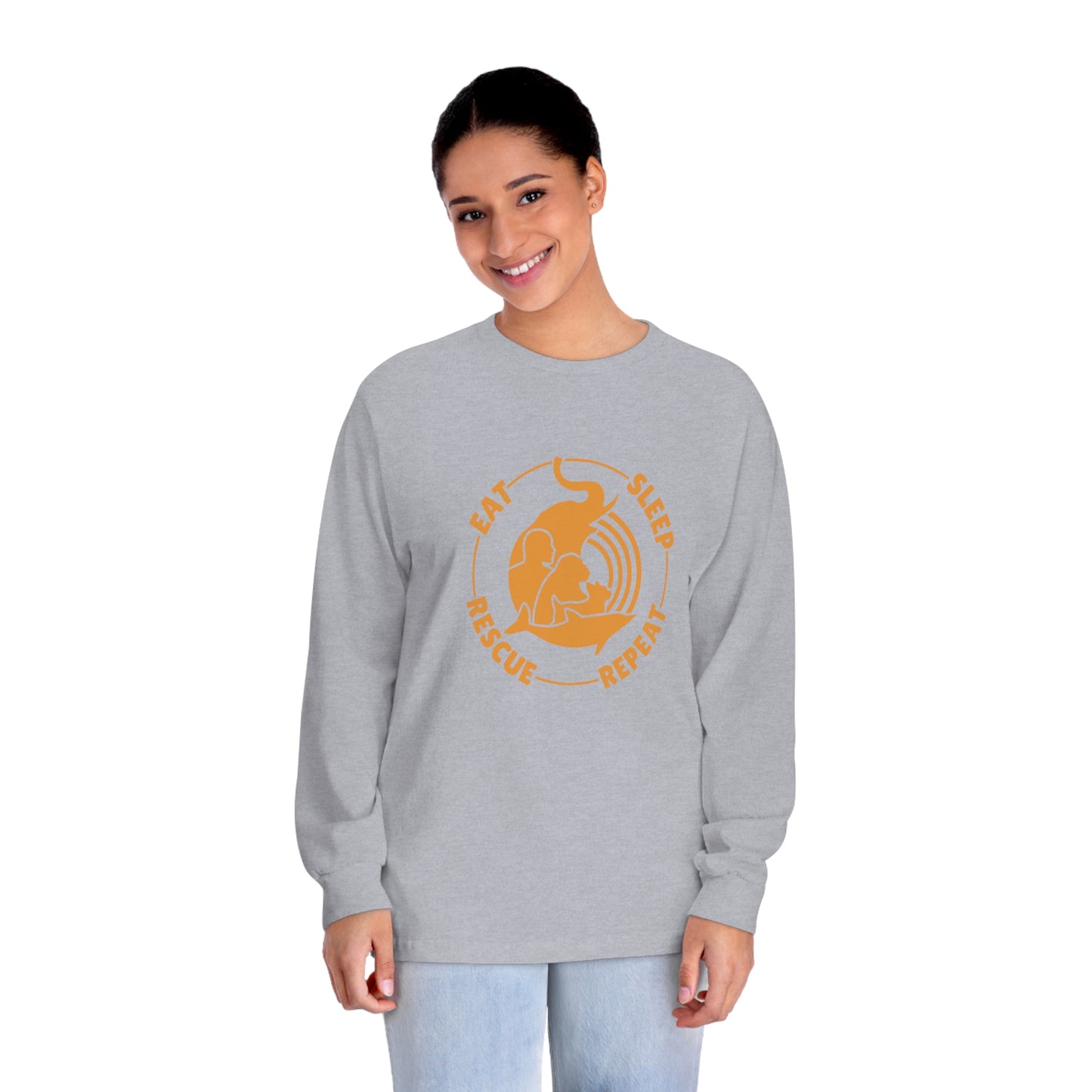 "Eat, Sleep, Rescue, Repeat" Unisex Classic Long Sleeve T-Shirt