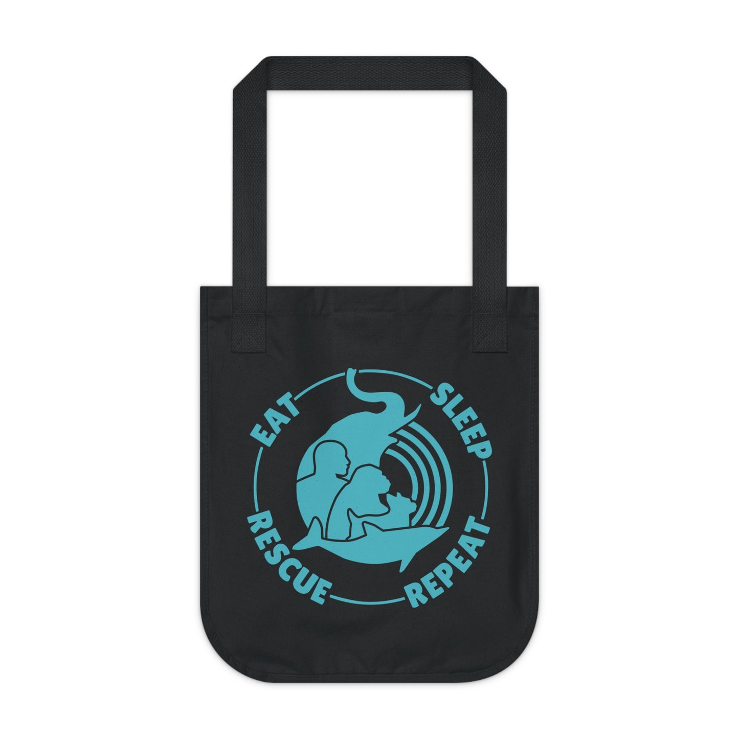 "Eat, Sleep, Rescue, Repeat" Organic Canvas Tote Bag