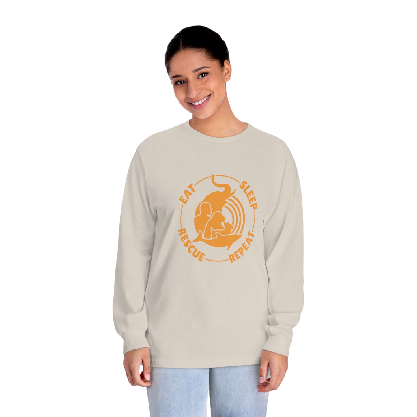 "Eat, Sleep, Rescue, Repeat" Unisex Classic Long Sleeve T-Shirt